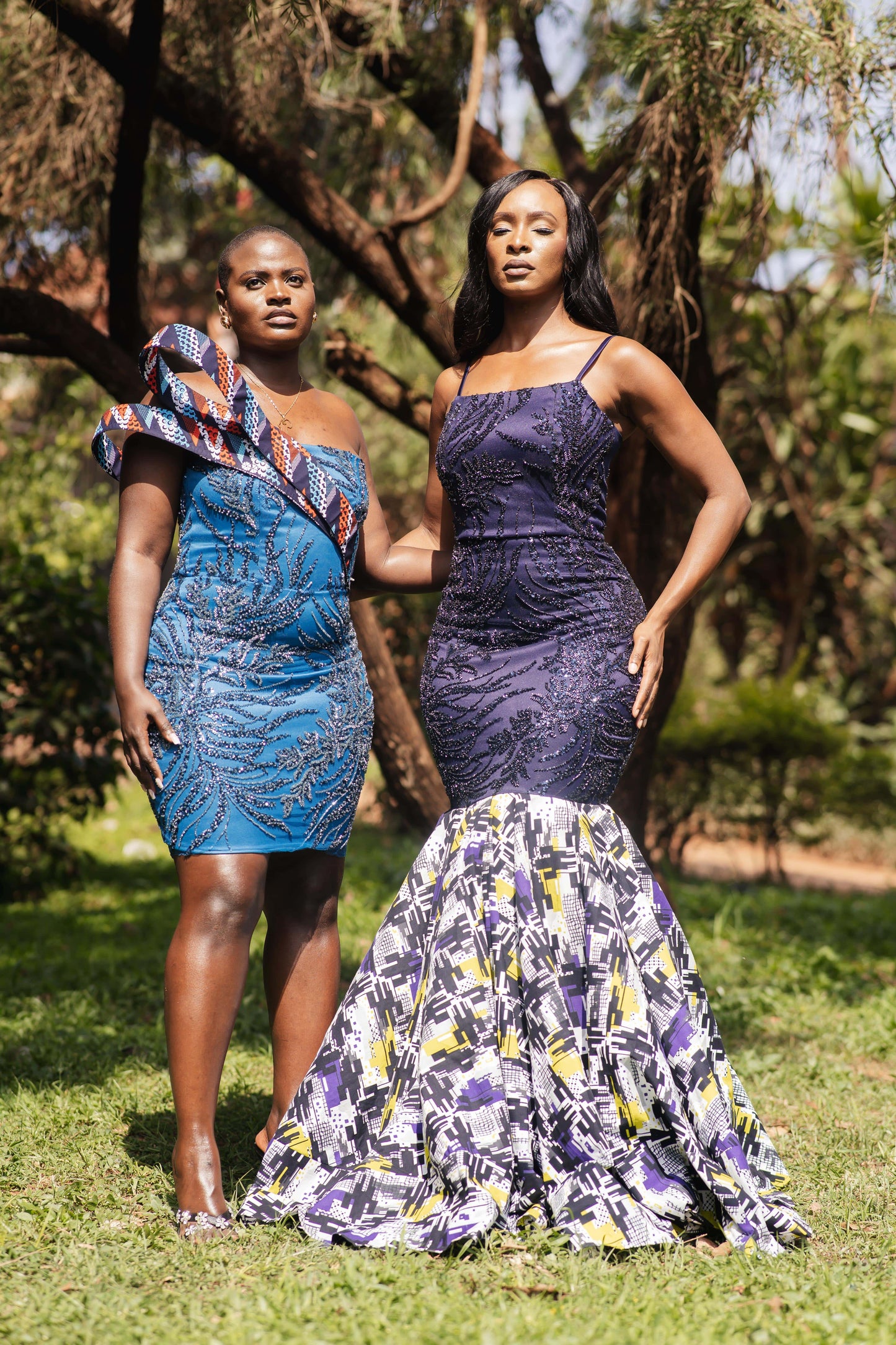 Veryldesigns Dress Nkizi Blue Beaded Gown