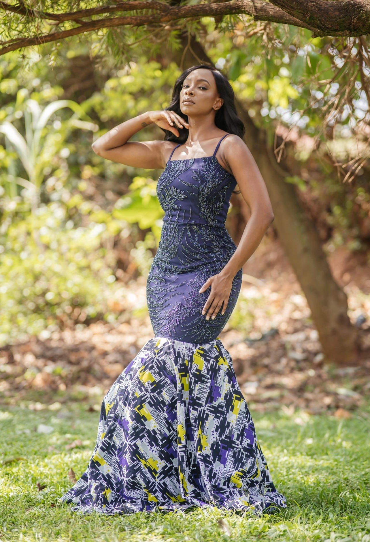 Veryldesigns Dress Nkizi Blue Beaded Gown