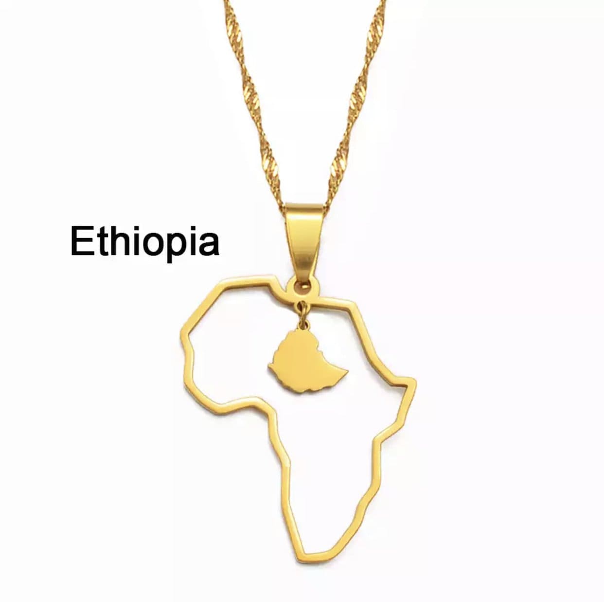 Veryldesigns Necklace Ethiopia Custom African country Necklace