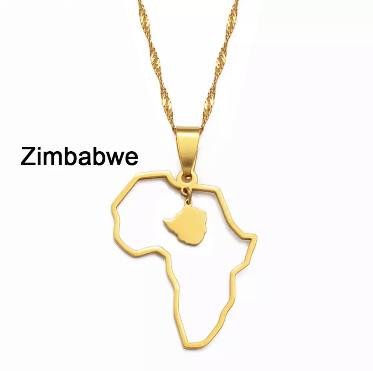 Veryldesigns Necklace Zimbabwe Custom African country Necklace