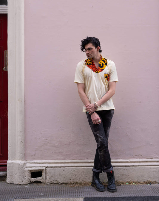 Veryldesigns Orange Floral African Print Shirt