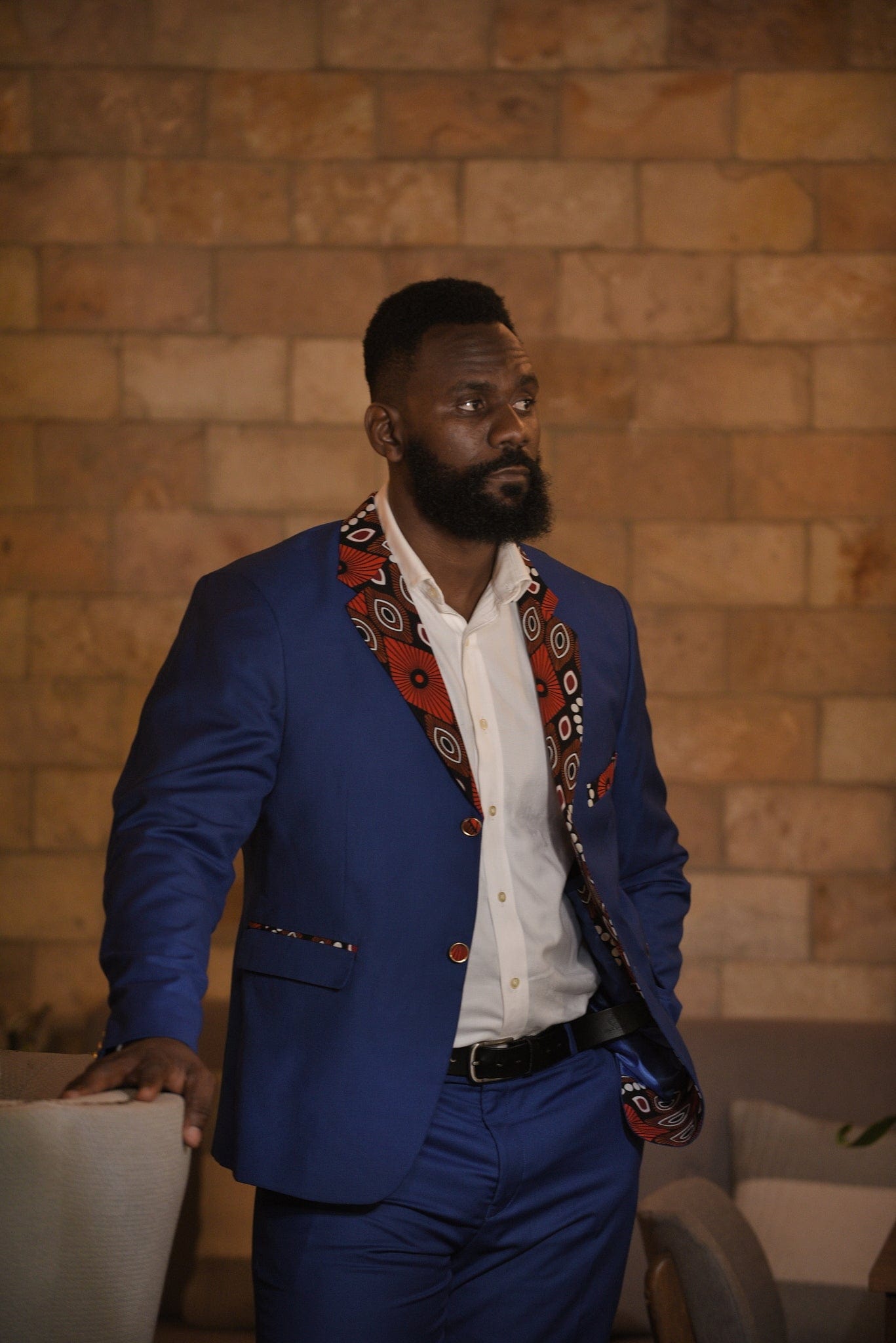 Veryldesigns Royal Blue Men’s African Print Suit