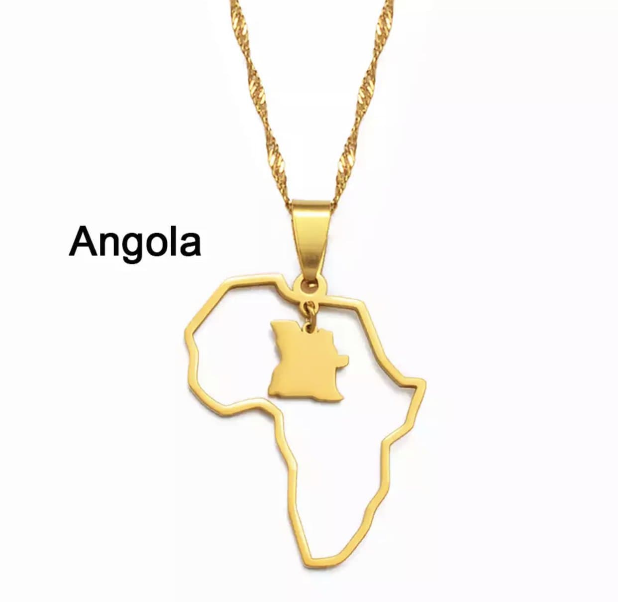 Veryldesigns Necklace Angola Custom African country Necklace
