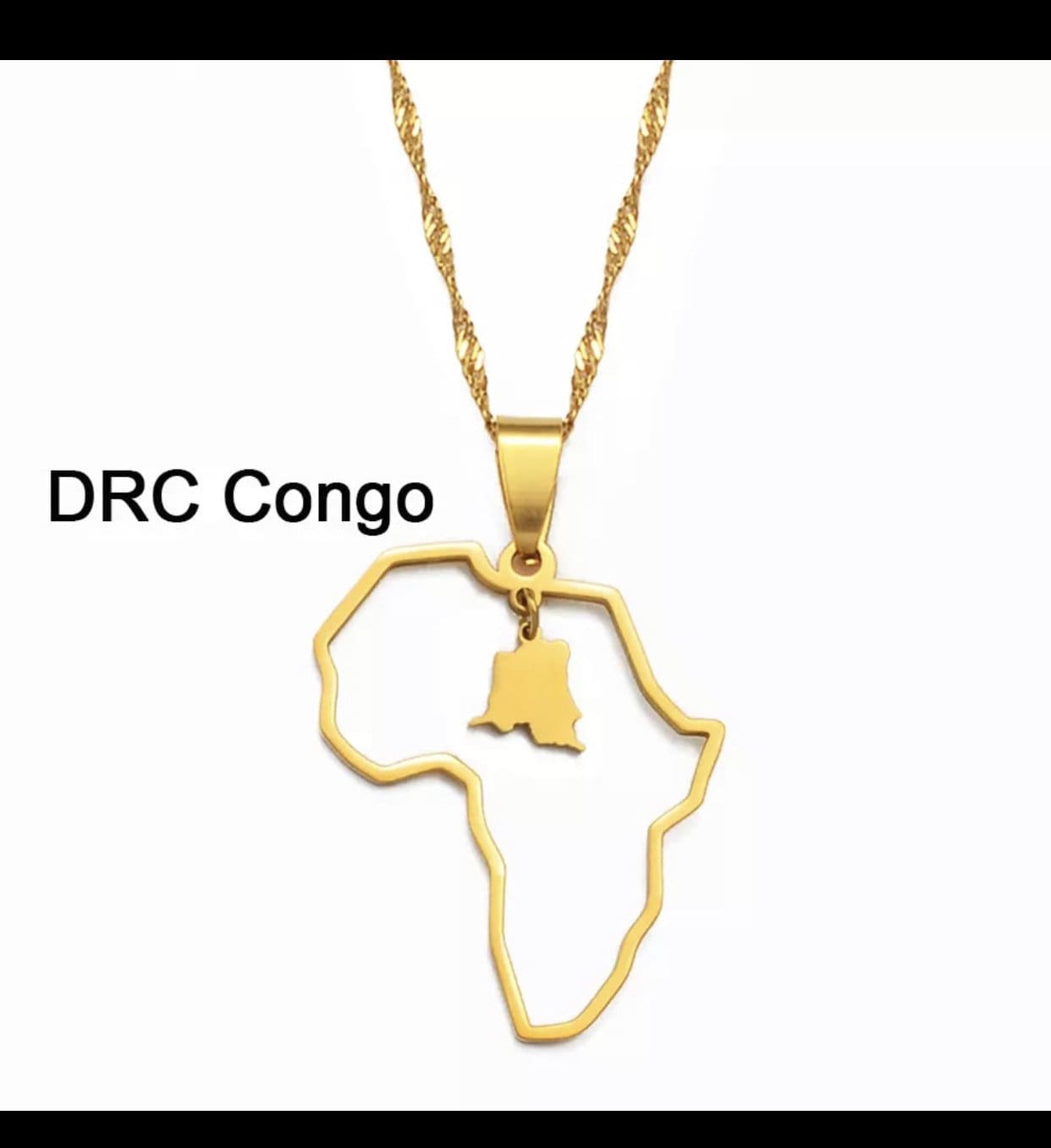 Veryldesigns Necklace DRC (Democratic Republic of Congo) Custom African country Necklace