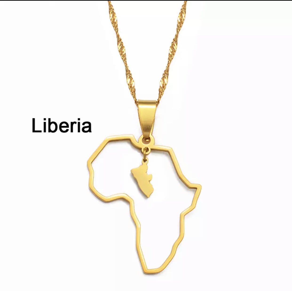 Veryldesigns Necklace Liberia Custom African country Necklace