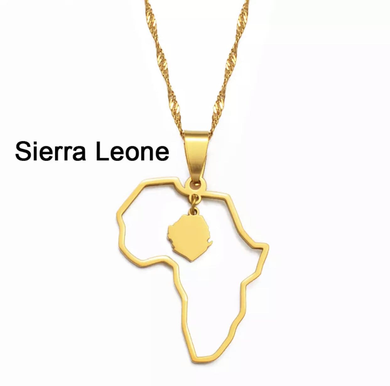 Veryldesigns Necklace Sierra Leone Custom African country Necklace
