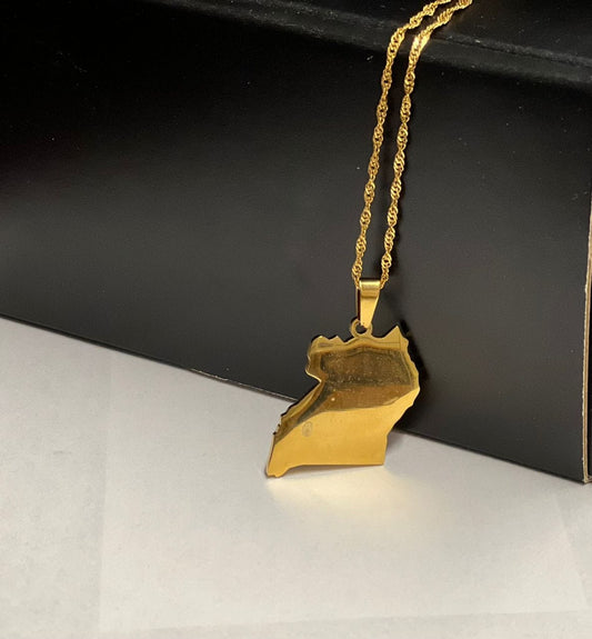 Veryldesigns Necklace Solid Uganda Map Necklace