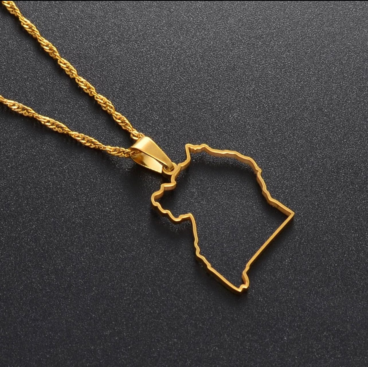 Veryldesigns Necklace Uganda Map Outline Necklace