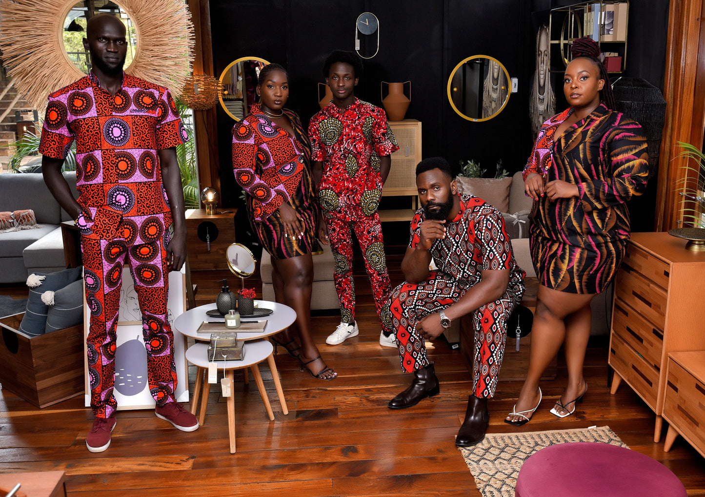 Veryldesigns Pink African Print Men’s Casual Smart Set
