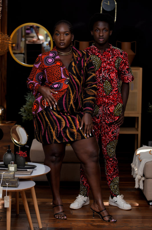 Veryldesigns Red African Print Men’s Set
