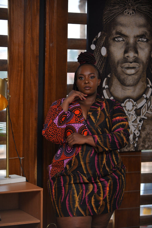 Veryldesigns Savage African Print Blazer Dress